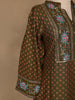 Olive Green Floral Printed Cotton Salwar Suit