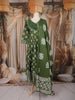 Olive Green Floral Printed Cotton Salwar Suit with Dupatta