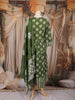 Olive Green Floral Printed Cotton Salwar Suit with Dupatta