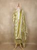 Olive Green Floral Printed Cotton Salwar Suit with Printed Dupatta