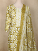 Olive Green Floral Printed Cotton Salwar Suit with Printed Dupatta