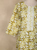 Olive Green Floral Printed Cotton Salwar Suit with Printed Dupatta