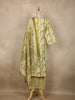Olive Green Floral Printed Cotton Salwar Suit with Printed Dupatta