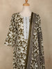 Olive Green Floral Printed Cotton Straight Cut Salwar Suit with Dupatta