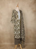 Olive Green Floral Printed Cotton Straight Cut Salwar Suit with Dupatta