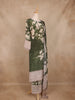 Olive Green Floral Printed Design Cotton Straight Cut Salwar Suit