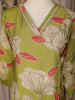 Olive Green Floral Printed Design Cotton Straight Cut Salwar Suit