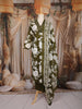 Olive Green Floral Printed Design Cotton Straight Cut Salwar Suit with Dupatta
