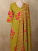 Olive Green Floral Printed Design Cotton Straight Cut Salwar Suit with Dupatta