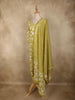Olive Green Floral Printed Design Cotton Straight Cut Salwar Suit with Dupatta