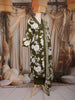 Olive Green Floral Printed Design Cotton Straight Cut Salwar Suit with Dupatta