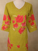 Olive Green Floral Printed Design Cotton Straight Cut Salwar Suit with Dupatta