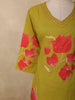 Olive Green Floral Printed Design Cotton Straight Cut Salwar Suit with Dupatta