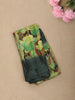 Olive Green Floral Printed Design Crepe Silk Casual Wear Saree