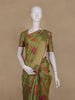 Olive Green Floral Printed Design Silk Saree