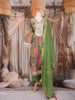 Olive Green Floral Printed Design Tissue Silk Anarkali Salwar Suit