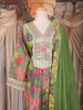 Olive Green Floral Printed Design Tissue Silk Anarkali Salwar Suit
