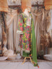 Olive Green Floral Printed Design Tissue Silk Anarkali Salwar Suit