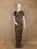 Olive Green Floral Printed Georgette Saree