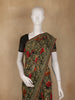 Olive Green Floral Printed Georgette Saree