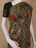 Olive Green Floral Printed Georgette Saree