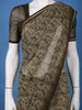 Olive Green Paisley Printed Georgette Saree with Matching Blouse
