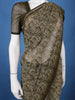 Olive Green Paisley Printed Georgette Saree with Matching Blouse