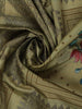 Olive Green Floral Printed Semi Tussar Silk Saree