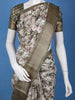 Olive Green Floral Printed Tissue Saree - Diadem