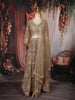 Olive Green Floral Sequins Embroidered Design Net Lehenga With Dupatta