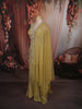 Olive Green Floral Sequins and Beads Embroidered Design Organza Party Wear Indo Western Palazzo Suit with Matching Dupatta