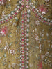 Olive Green Floral Sequins and Beads Embroidered Design Organza Party Wear Indo Western Palazzo Suit with Matching Dupatta