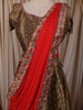 Olive Green Floral Sequins and Zari Embroidered Design Tissue Organza Lehenga with Contrast Dupatta