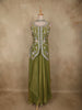 Olive Green Floral Thread Embroidered Design Organza Lehenga with Dupatta
