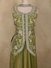 Olive Green Floral Thread Embroidered Design Organza Lehenga with Dupatta