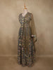 Olive Green Floral Thread and Beads Embroidered Design Net Lehenga with Dupatta