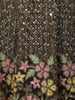 Olive Green Floral Thread and Beads Embroidered Design Net Lehenga with Dupatta