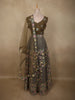 Olive Green Floral Thread and Beads Embroidered Design Net Lehenga with Dupatta