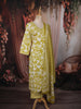 Olive Green Floral Vine Printed Design Cotton Straight Cut Salwar Suit with Dupatta