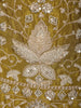Olive Green Floral Vine Thread and Beads Embroidered Design Tissue Part Wear Palazzo Suit with Choker Dupatta