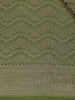 Olive Green Floral Woven Banarasi Silk Saree