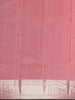 Olive Green Floral Woven Kanchipuram Silk Saree With Contrast Pink Zari Border