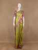 Olive Green Floral Woven Pure Kanchipuram Silk Saree - Diadem