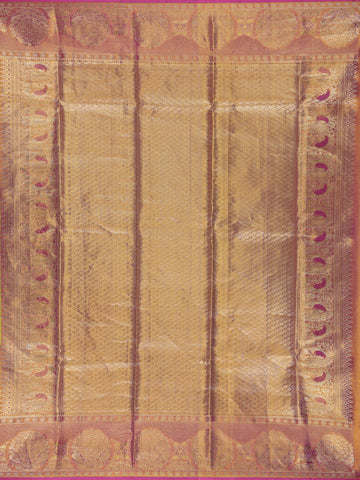 Olive Green Floral Woven Pure Kanchipuram Silk Saree - Diadem