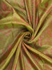 Olive Green Floral Woven Pure Kanchipuram Silk Saree with Contrast Rose Pink Zari Border