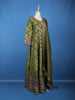 Olive Green Floral Design Semi Silk Anarkali Gown