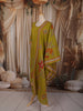 Olive Green Floral Zardozi Embroidered Design Cotton Straight Cut Salwar Suit with Dupatta