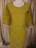 Olive Green Floral Zardozi Embroidered Design Cotton Straight Cut Salwar Suit with Dupatta