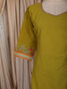 Olive Green Floral Zardozi Embroidered Design Cotton Straight Cut Salwar Suit with Dupatta
