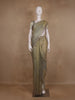 Olive Green Floral sequin and bead embroidery Organza Saree - Diadem